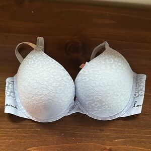 PINK Victoria's Secret Light Blue Lace Bra